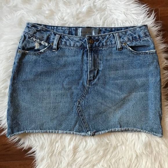 Paper Denim & Cloth Dresses & Skirts - Paper Denim & Cloth Distressed Light Wash 100% Cotton Denim Mini Skirt